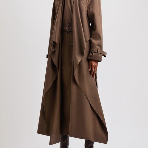 $4790 NWT Alexander McQueen Double-Breasted Draped Belted Runway Trench Coat - Picture 13 of 16